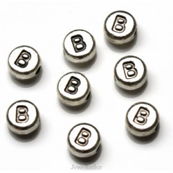 NEW! 1 Letter B Quality Silver Plated Round Alphabet Bead 7mm ~ Ideal For Occasion Name Bracelets, Card Making & Other Craft Activities